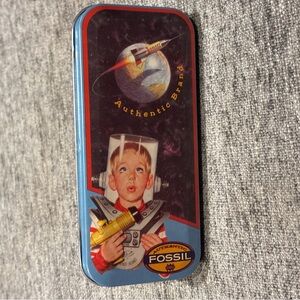 Fossil Retro Tin 90s SpaceBoy Ray Gun “Packaging Made In The USA” 5.5”x2.5”X.75”